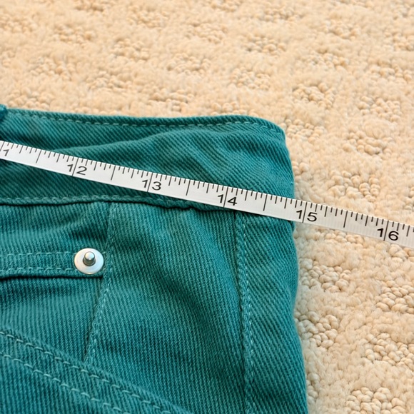 Cider Teal High Waisted Wide Leg Jeans - Picture 3 of 7